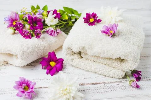 Beautiful composition spa bath concept Stock Photos