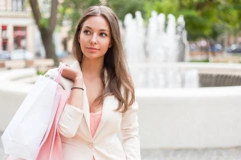 Beautiful cool shopper. Stock Photos