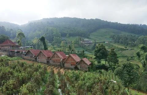 Beautiful Countryside Hills of West Java Stock Photos