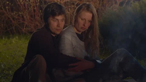 Beautiful couple in the forest Stock Footage 130868101