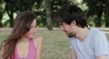beautiful couple of lover drinking red wine and toasting at the camera HD Footage