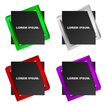 Beautiful creative banner. Combined two squares. Stroke with the whole obje.. Stock Illustration