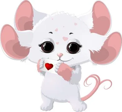 Beautiful creature with an envelope Stock Illustration