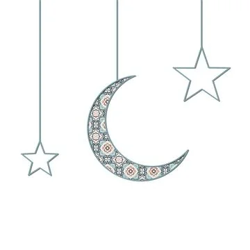Beautiful crescent moon Stock Illustration