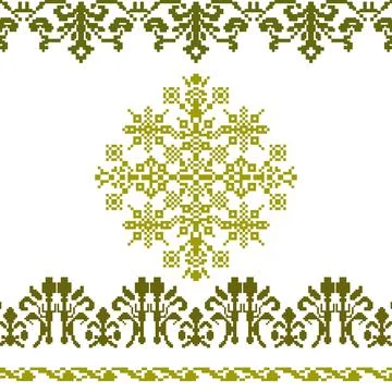 A beautiful cross stitch snowflake pattern Stock Illustration