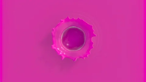 Beautiful crown splash pink Stock Footage 109624992