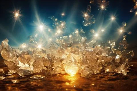 Beautiful crystal abstract background, light heaven cristals. Illustration