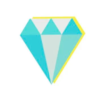 Beautiful crystal on white background. Vector illustration in trendy flat style Stock Illustration