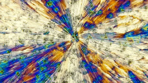 Beautiful crystals under the microscope Video stock 105947507