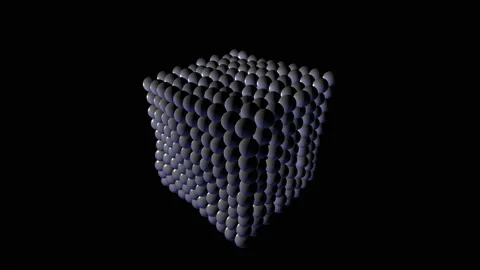 Beautiful cube box dot particle design, abstract fractal point geometry Stock Footage 113322827