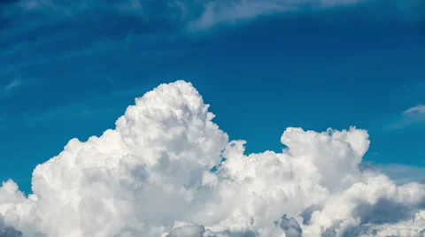Beautiful Cumulus Clouds on Blue Sky Background Stock Footage 41573671