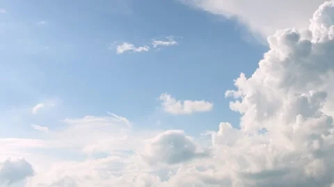 Beautiful cumulus clouds in the blue sky in the mountains Stock Footage 248208539