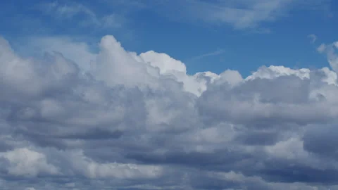 Beautiful cumulus clouds on a blue sky - time lapse video. Stock Footage 346721326