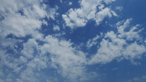 Beautiful cumulus clouds on a blue sky - time lapse video. Stock Footage 346721330