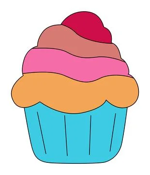 Beautiful cupcake on white background Stock Illustration