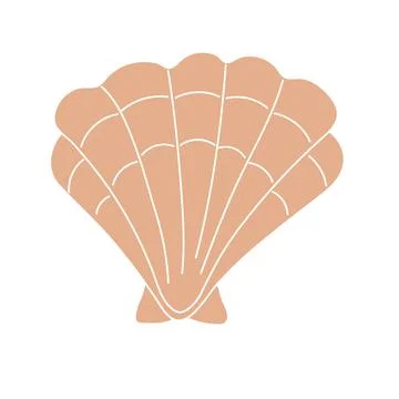 Beautiful curly seashell on an isolated background. Malyusk in the sink. Illustrazione stock