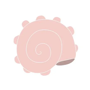Beautiful curly seashell on an isolated background. Malyusk in the sink. Stock Illustration