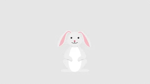 Beautiful Cute and Happy Easter Bunny, rabbit alpha channel Stock Footage 151465402