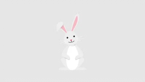 Beautiful Cute and Happy Easter Bunny, rabbit alpha channel Stock Footage 151465528