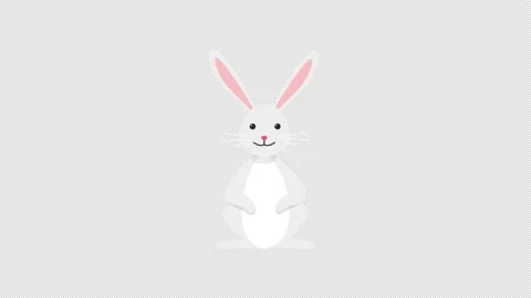 Beautiful Cute and Happy Easter Bunny, jumping rabbit alpha channel Stock Footage 151465592