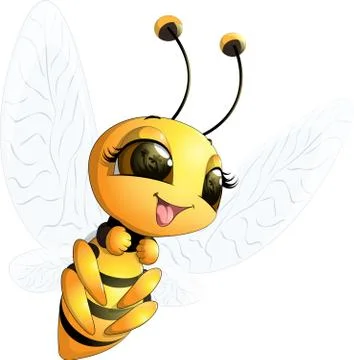Beautiful cute bee Stock Illustration