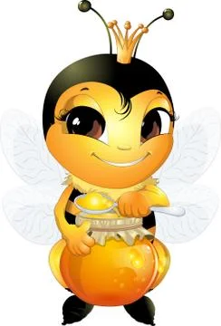 Beautiful cute bee Stock Illustration