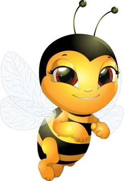 Beautiful cute bee Stock Illustration