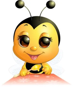 Beautiful cute bee Stock Illustration