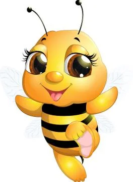 Beautiful cute bee Stock Illustration