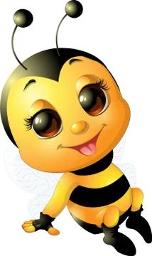 Beautiful cute bee Stock Illustration