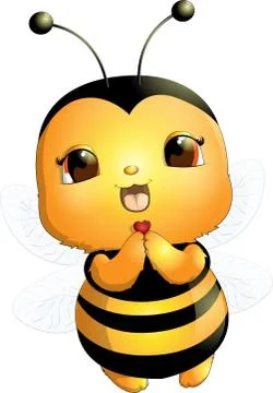 Beautiful cute bee Stock Illustration