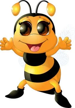 Beautiful cute bee Stock Illustration