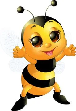 Beautiful cute bee Stock Illustration