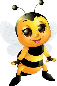 Beautiful cute bee 스톡 일러스트