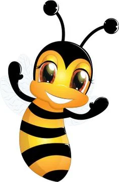 Beautiful cute bee Stock Illustration