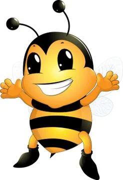 Beautiful cute bee Stock Illustration
