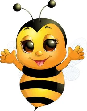 Beautiful cute bee Stock Illustration