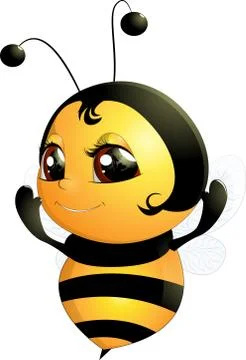 Beautiful cute bee Stock Illustration