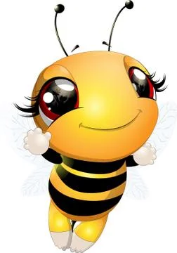Beautiful cute bee Stock Illustration