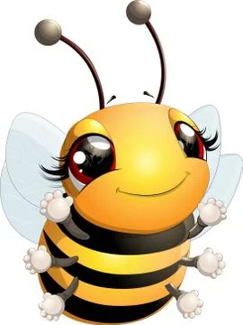 Beautiful cute bee Stock Illustration