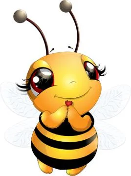 Beautiful cute bee Stock Illustration