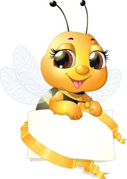 Beautiful cute bee Stock Illustration