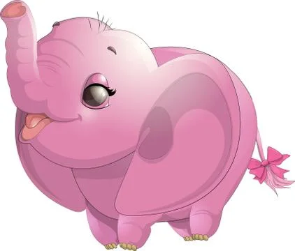 Beautiful cute elephant Stock Illustration