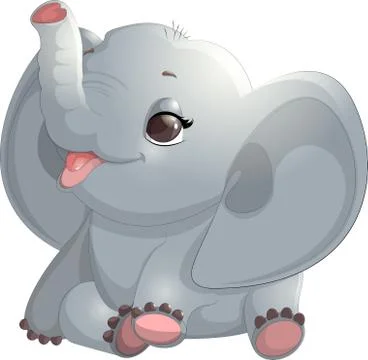 Beautiful cute elephant Stock Illustration
