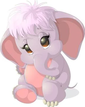 Beautiful cute elephant Stock Illustration