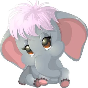 Beautiful cute elephant Stock Illustration