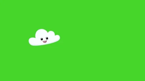 Beautiful cute fluffy white cloud moving in sky entering from left and exiting Stock Footage 285954511