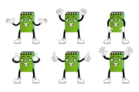 Beautiful cute mascot notepad characters Illustrazione stock