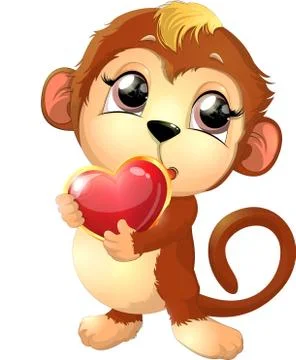 Beautiful cute monkey Stock Illustration