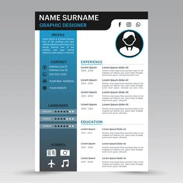 Beautiful CV/Resum template Stock Illustration